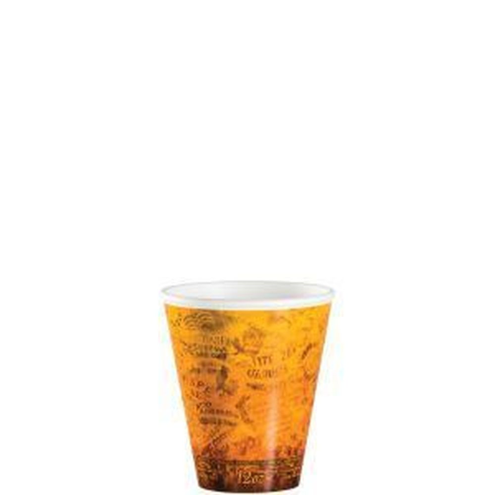 Dart Fusion Paper-wrapped Foam Hot Cup With Escape Stock Print, 12 Ounce Capacity -- 1000 Per Case