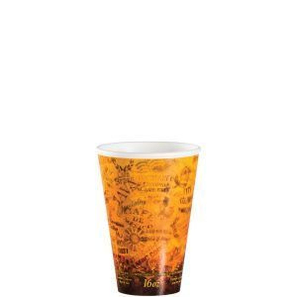 Dart Fusion Paper-wrapped Foam Hot Cup With Escape Stock Print, 16 Ounce Capacity -- 1000 Per Case
