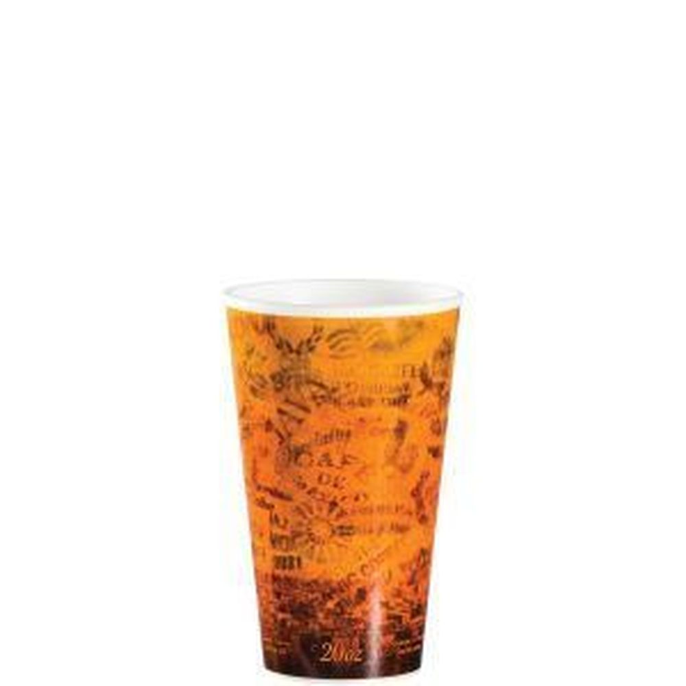 Dart Fusion Paper-wrapped Foam Hot Cup With Escape Stock Print, 20 Ounce Capacity -- 500 Per Case