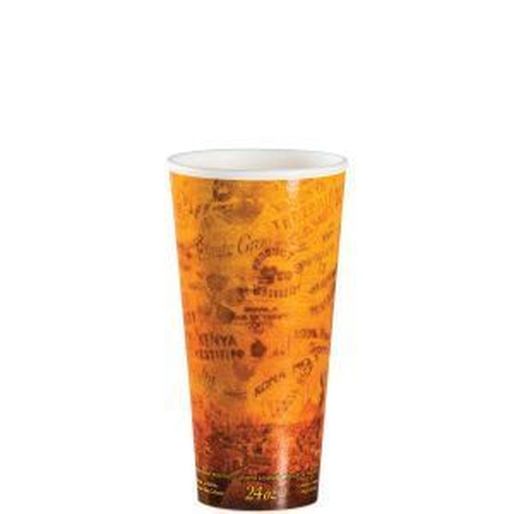 Dart Fusion Paper-wrapped Foam Hot Cup With Escape Stock Print, 24 Ounce Capacity -- 500 Per Case