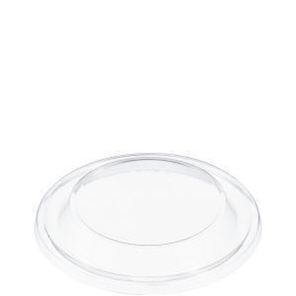 Clear OPS Plastic Non-Vented Dome Lid for 20 Ounce Foam Cup