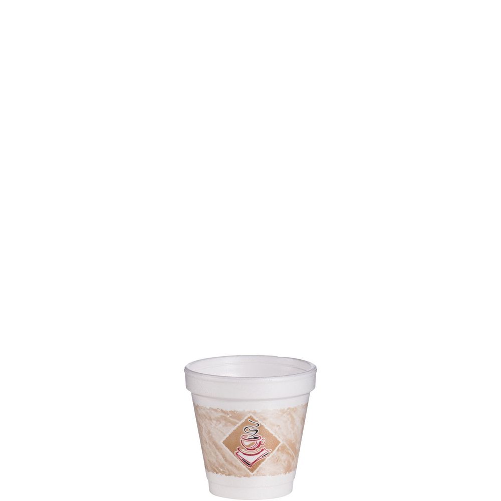 Dart White Eps Foam Cup With Red Accents Cafe G Design, 4 Ounce Capacity -- 1000 Per Case