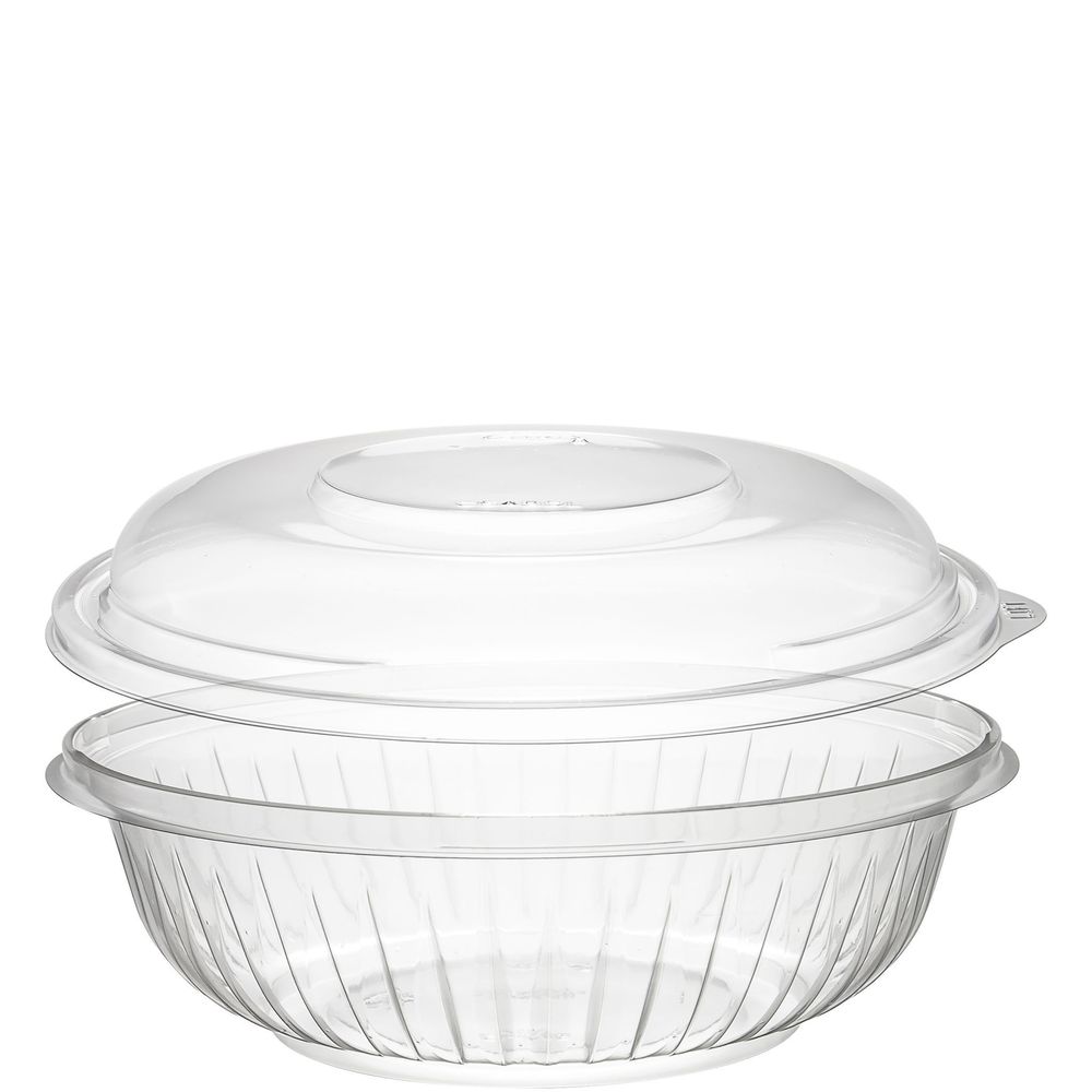 Presentabowls PET Plastic Clear Bowl with Dome Lid 24 Ounce