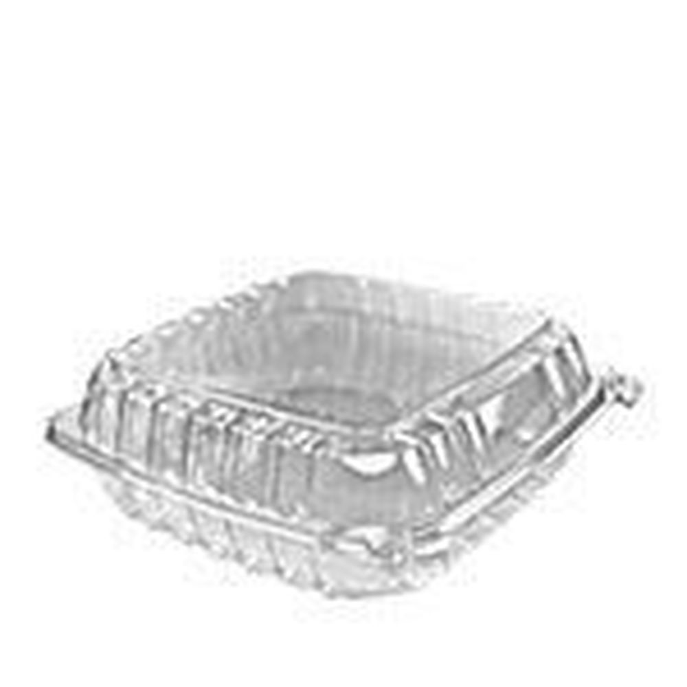 Clearseal Pet Plastic Large Clear 1 Compartment Hinged Lid Container, 8.8 X 9.3 Inch -- 200 Per Case