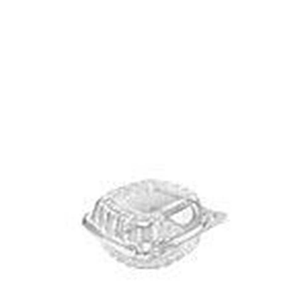 Clearseal Pet Plastic Clear Hinged Lid Sandwich Container, 5.25 X 5.31 X 2.64 Inch -- 500 Per Case