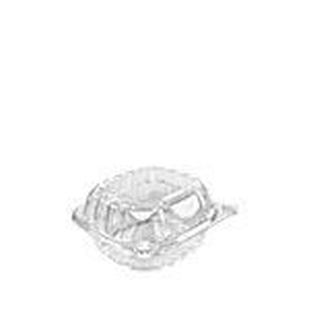 Clearseal Pet Plastic Clear Hinged Lid Sandwich Container, 5.96 X 5.86 X 3.11 Inch -- 500 Per Case
