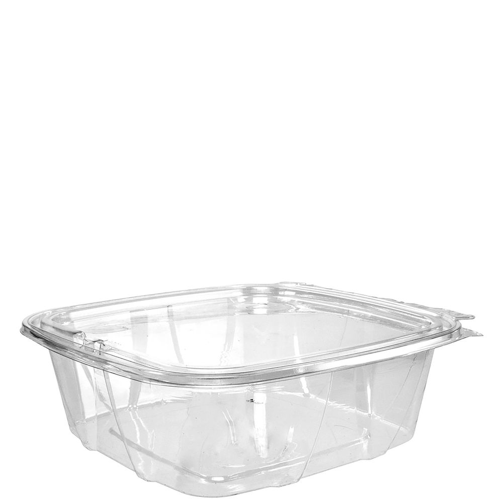 Clearpac Safeseal Pet Plastic Clear Tamper-evident/resistant Container With Flat Lid, 48 Ounce Capacity -- 200 Per Case