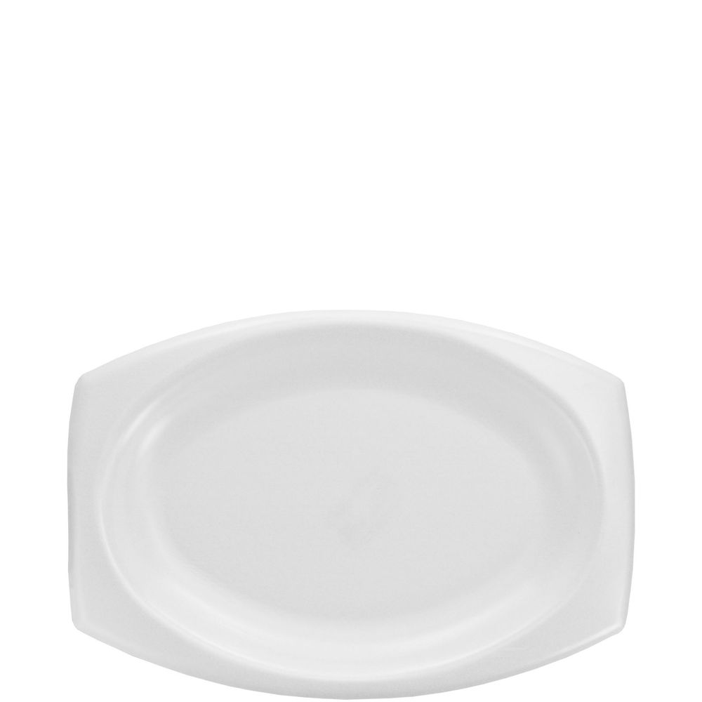 Quiet Classic Xps White Laminated Foam Platter, 9.8 In X 6.7 Inch -- 500 Per Case