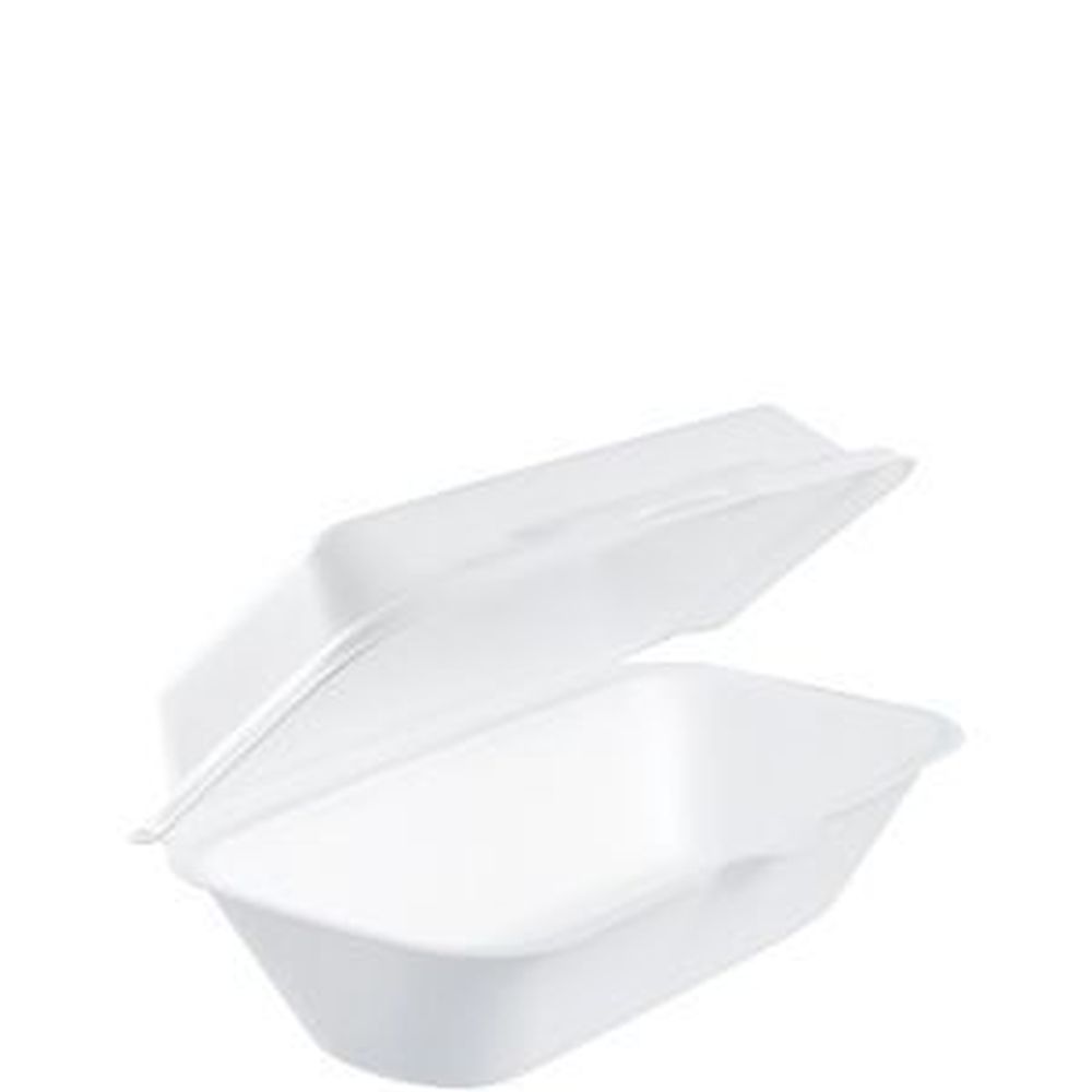 White XPS Insulated Foam Hoagie/All Purpose Container with Removable Lid