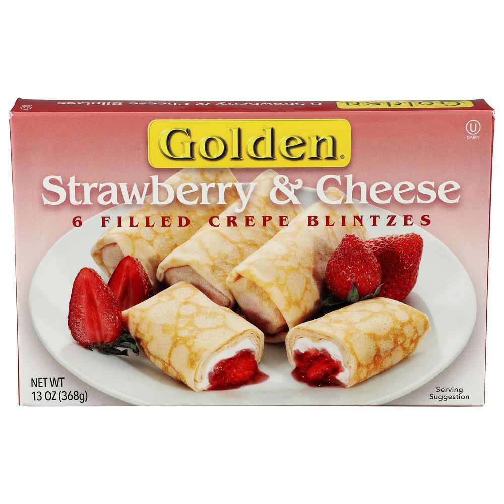 Strawberry and Cheese Filled Crepe Blintzes