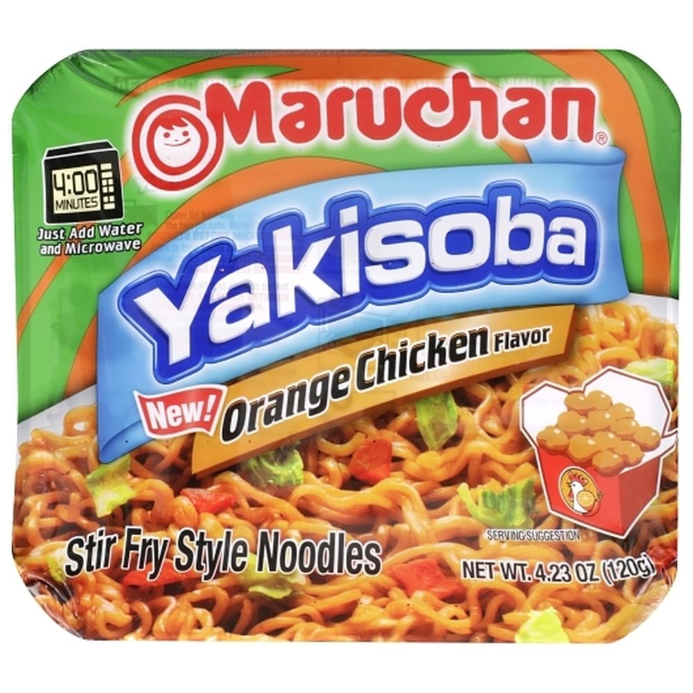 Maruchan Orange Chicken Flavor Yakisoba Noodles, 4.23 Ounce -- 8 Per Case