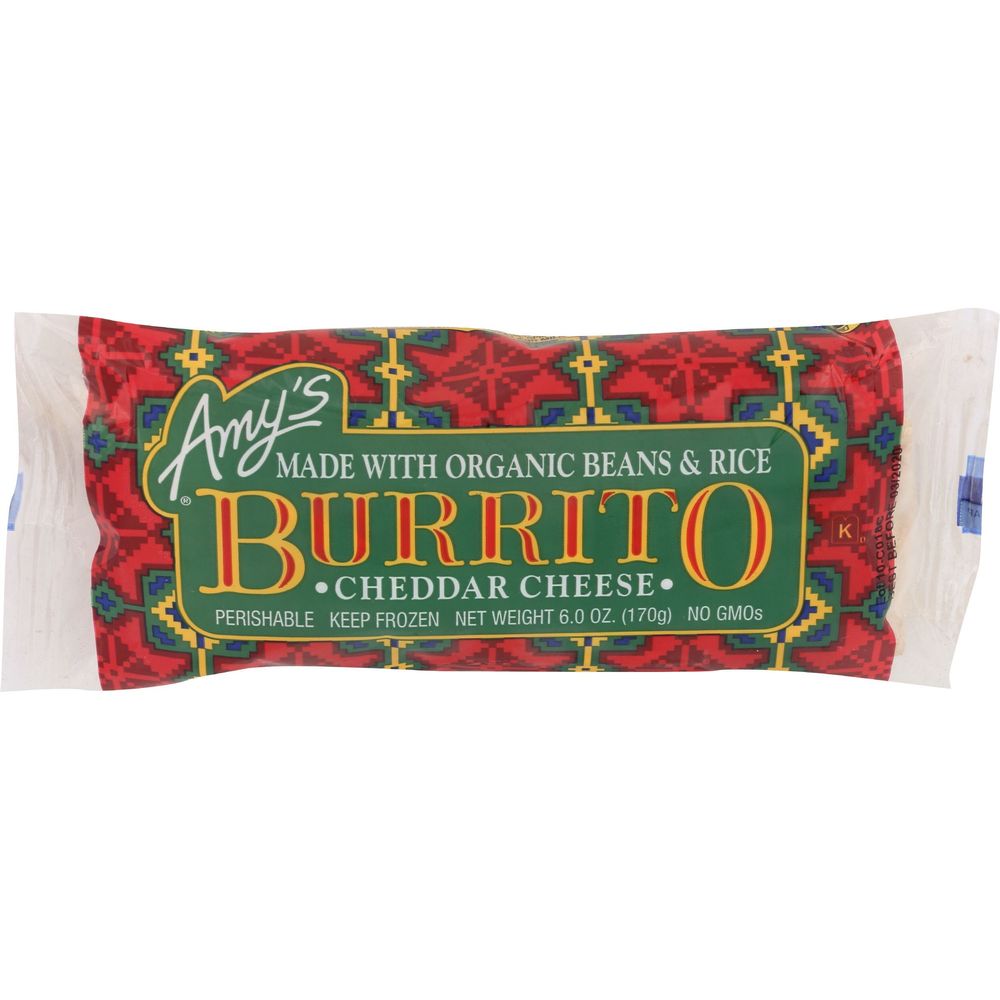 Organic Cheddar Cheese Bean and Rice Burrito