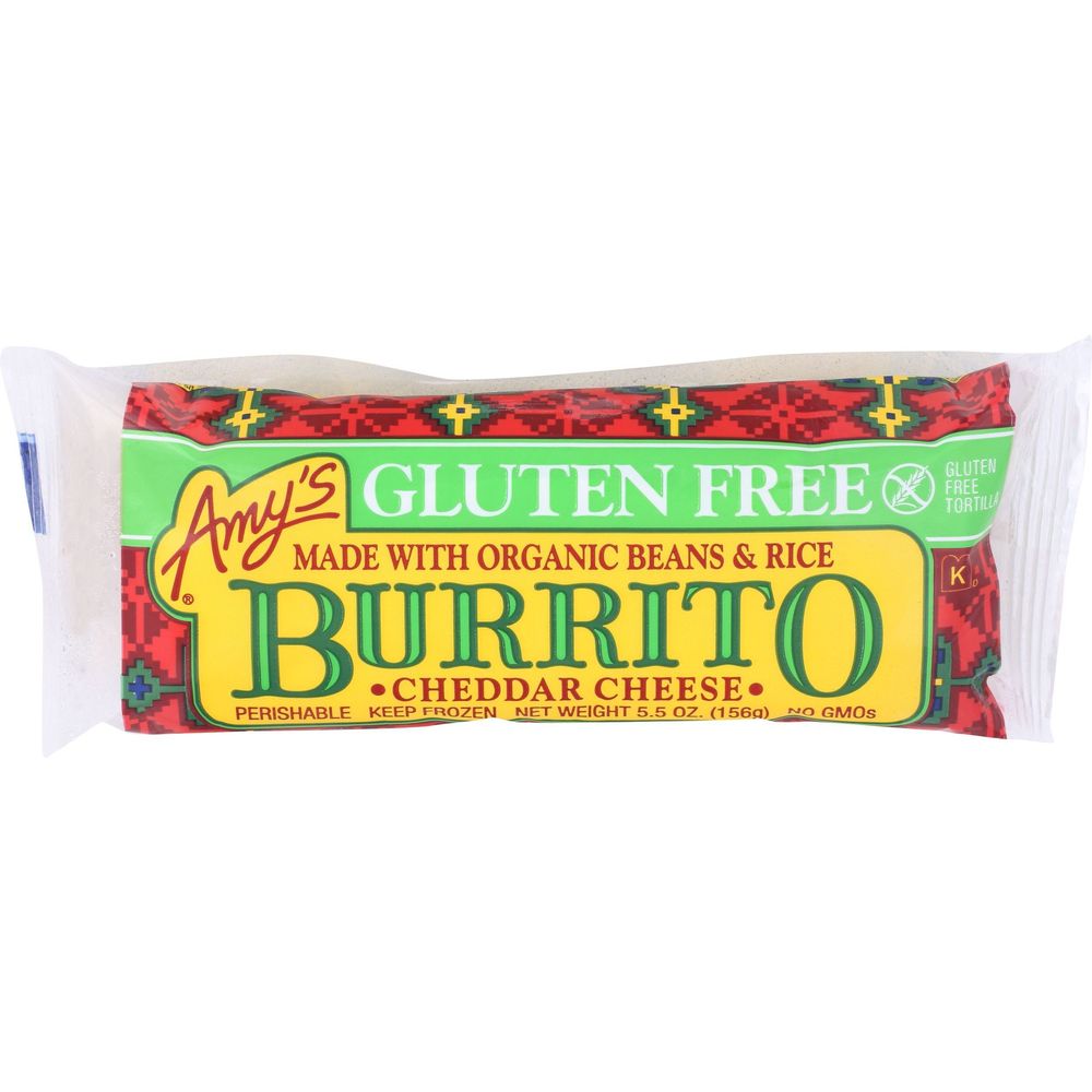 Organic Cheddar Cheese Burrito with Beans and Rice