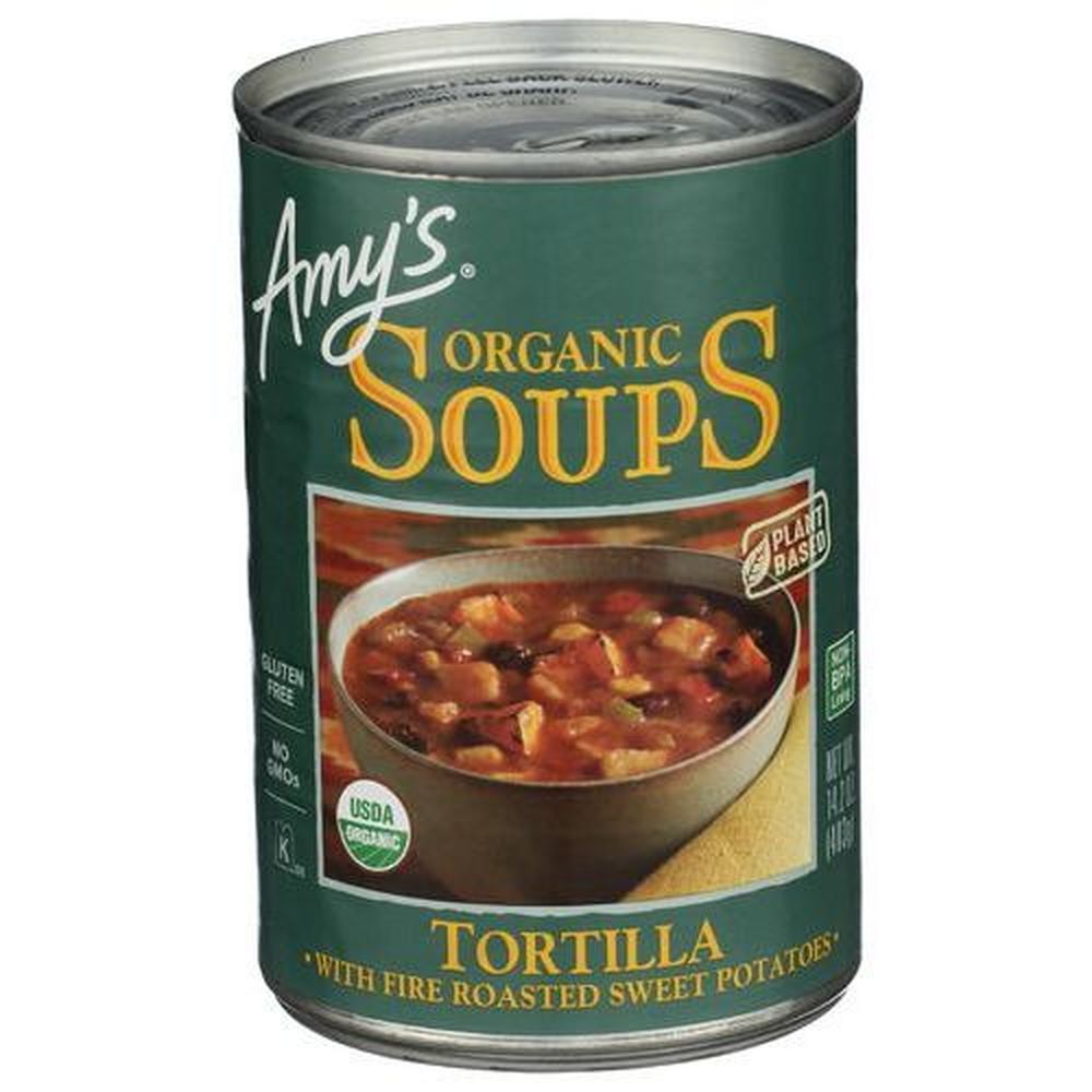 Amy's Organic Plant Based Tortilla Soup With Fire Roasted Sweet Potatoes, 14.2 Ounce -- 12 Per Case