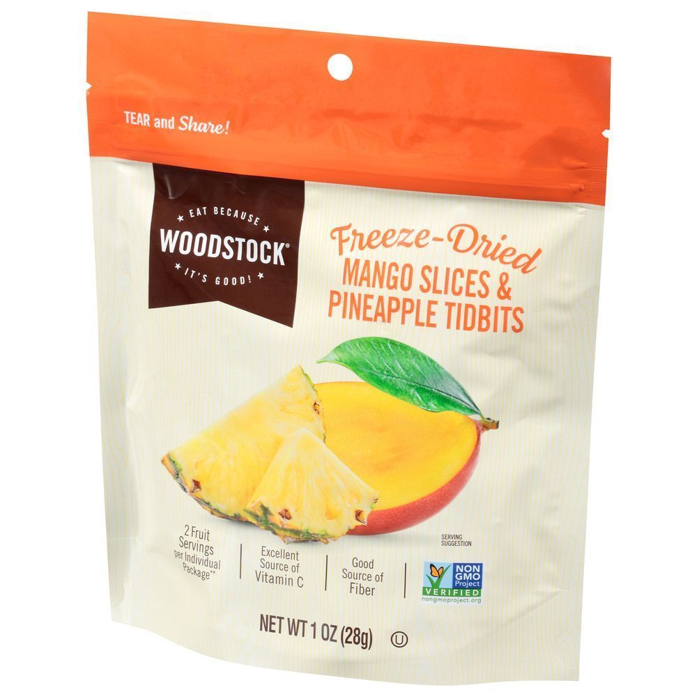 Woodstock Freeze Dried Mango Slices And Pineapple Tidbits, 1 Ounce -- 6 Per Case