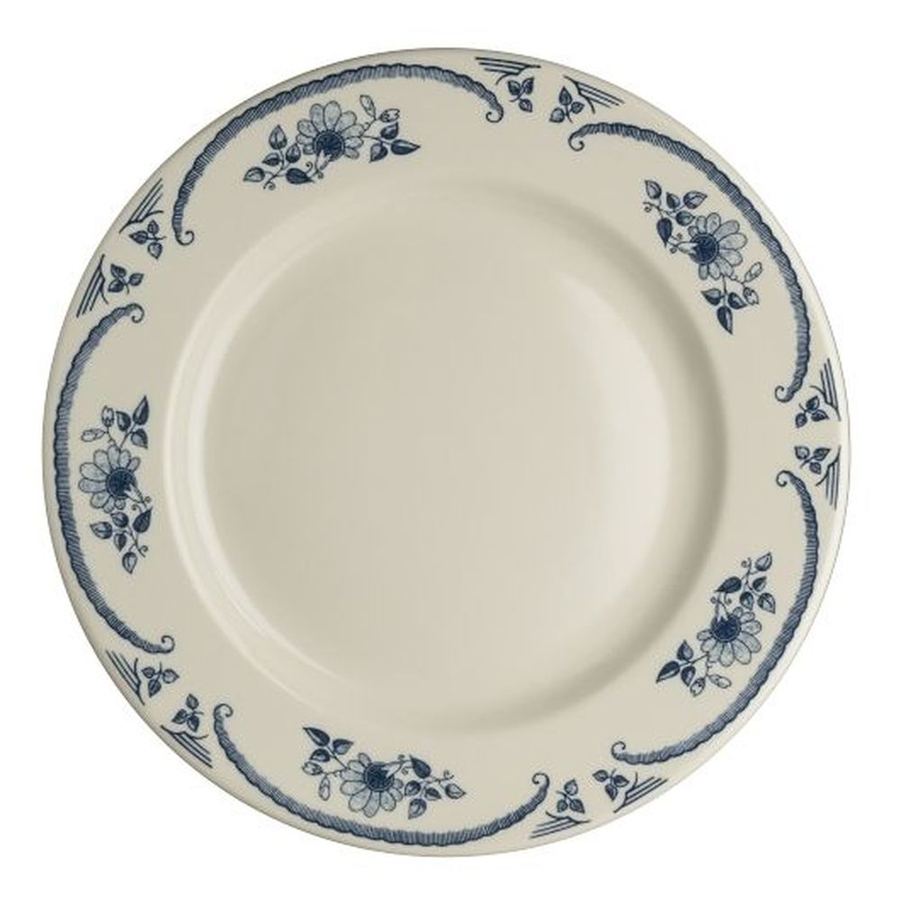 American Rose Blue China 6.6 inch Rolled Edge Plate, 36 count