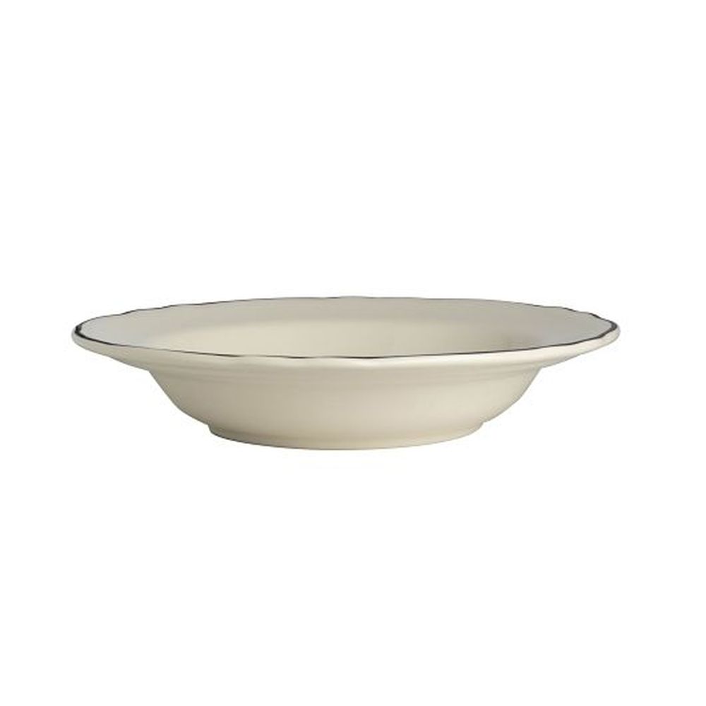 Homer Laughlin Styleline Black China 12 3/4 Ounce Rim Soup Bowl, 24 Count