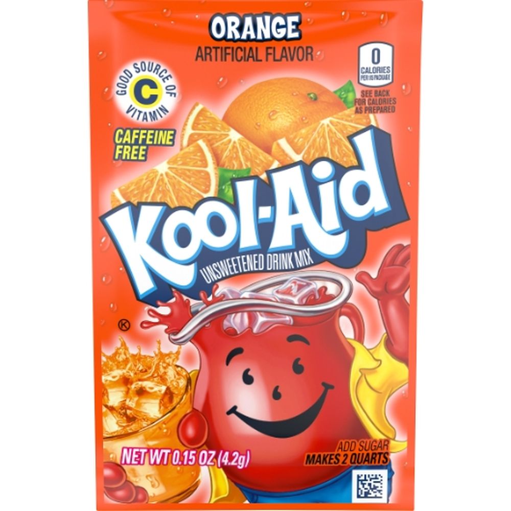 Kool-aid Orange Unsweetened Drink Mix Envelope, 0.15 Ounce -- 192 Per Case
