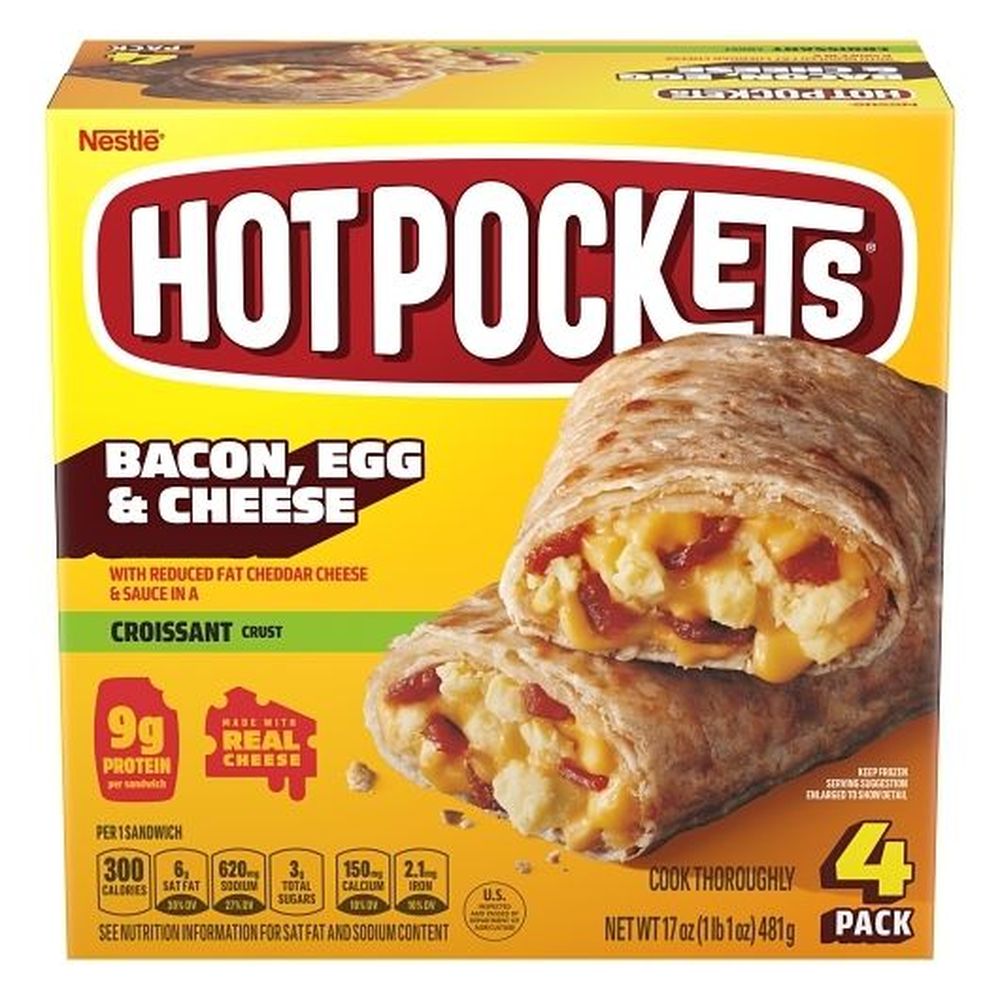 Hot Pockets Bacon Egg And Cheese Croissant Crust Sandwich, 17 Ounce -- 4 Per Case