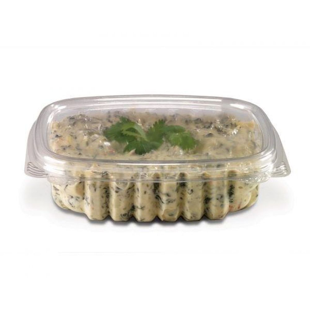 Clear PET Crystal Seal Hinged Container 8 Ounce