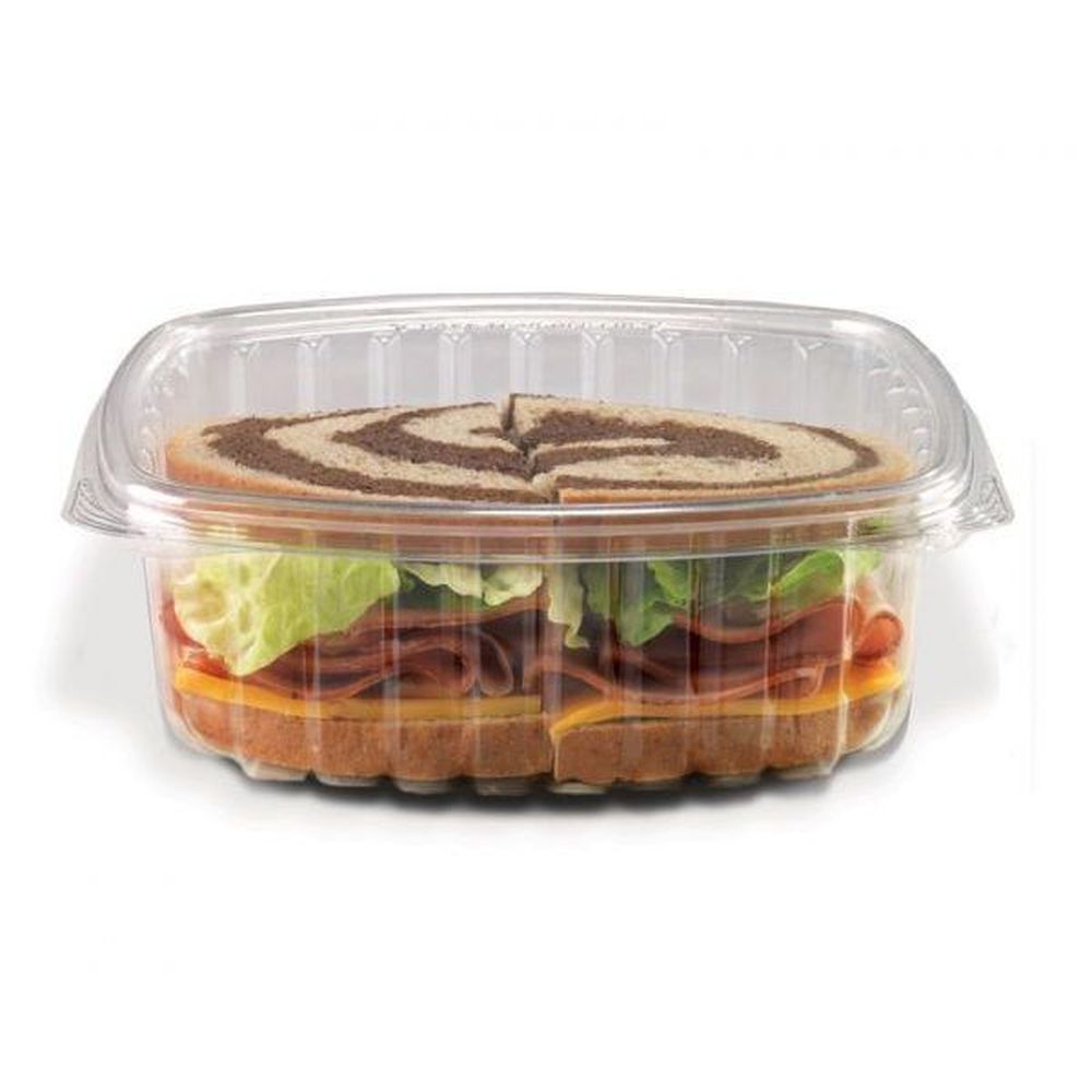 Clear PET Crystal Seal Hinged Container 32 Ounce