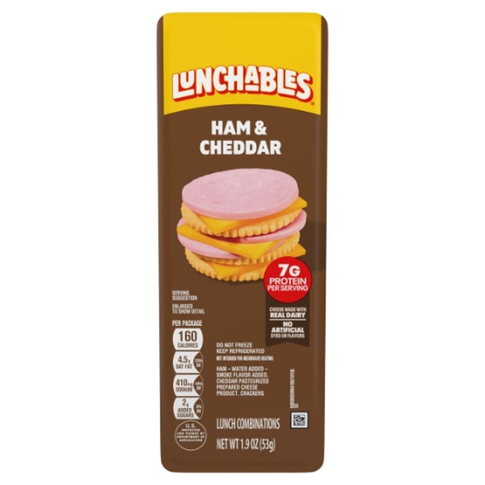 Lunchables Single Serve Convenience Meals Ham And Cheddar With Crackers, 1.90 Ounce -- 12 Per Case