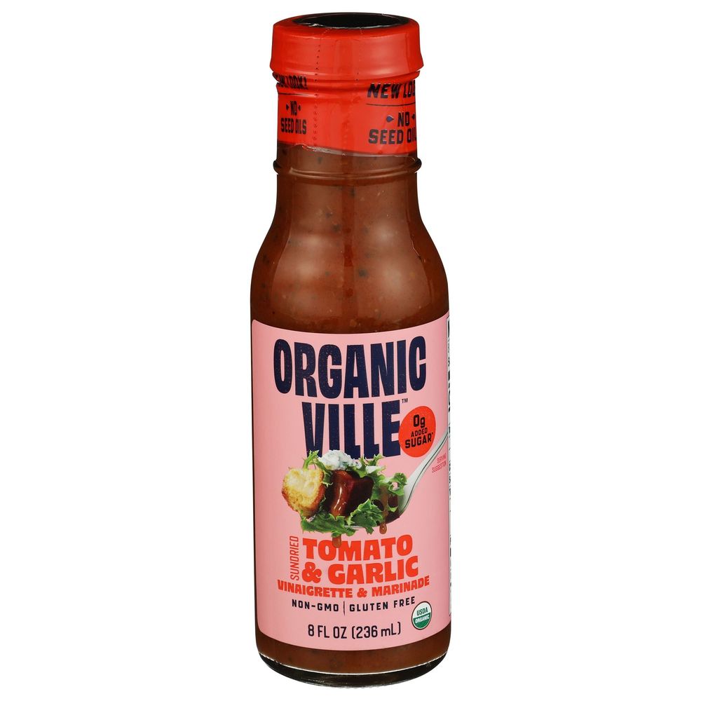 Organicville Organic Sundried Tomato And Garlic Vinaigrette And Marinade, 8 Fluid Ounce -- 6 Per Case