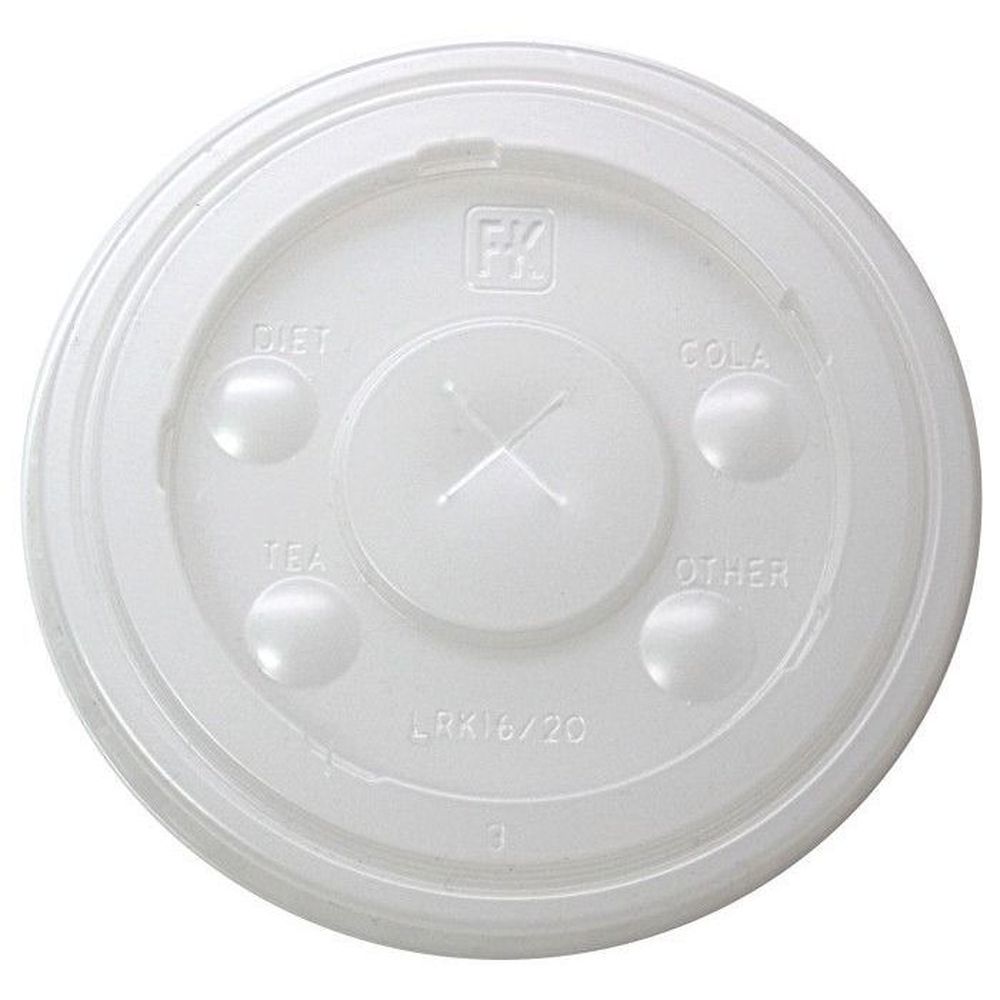 Flat x-Slot Lid with Flavor Buttons for 16/20 Ounce Translucent Cold Cup
