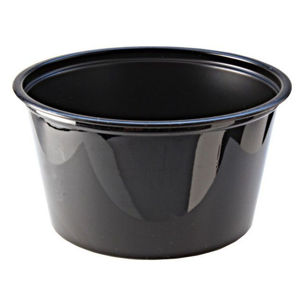 Black Plastic Portion Cup 4 Ounce