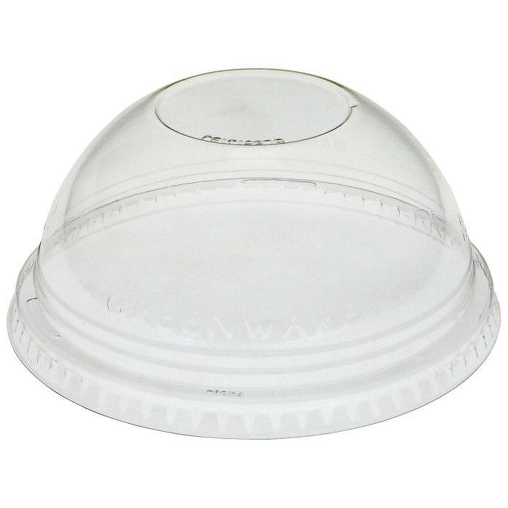 Greenware Clear PLA Compostable Dome Lid for B Size Clear Drink Cup