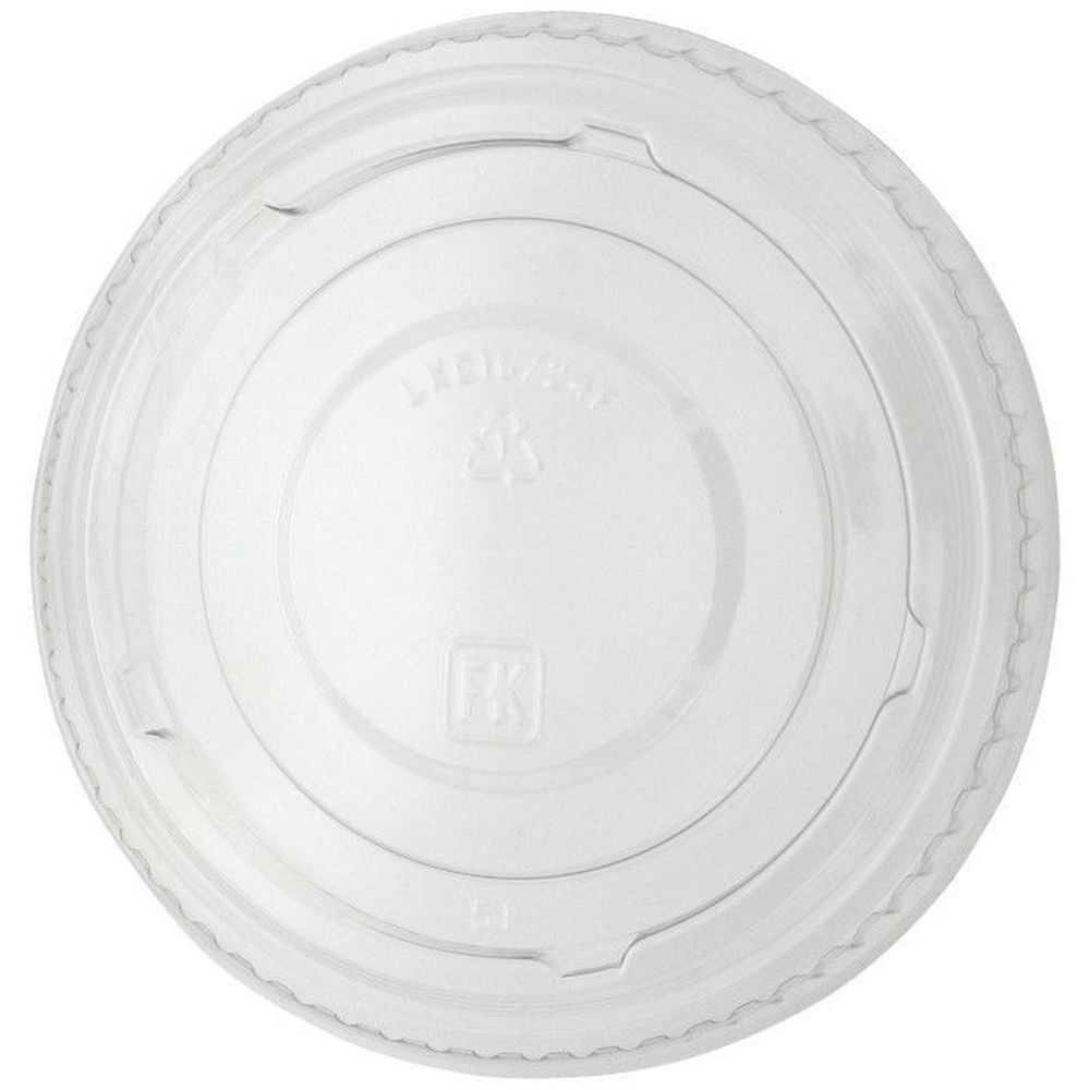 Clear PET No Slot Flat Drink Cup Lid for 16/24 Ounce Flat Cup