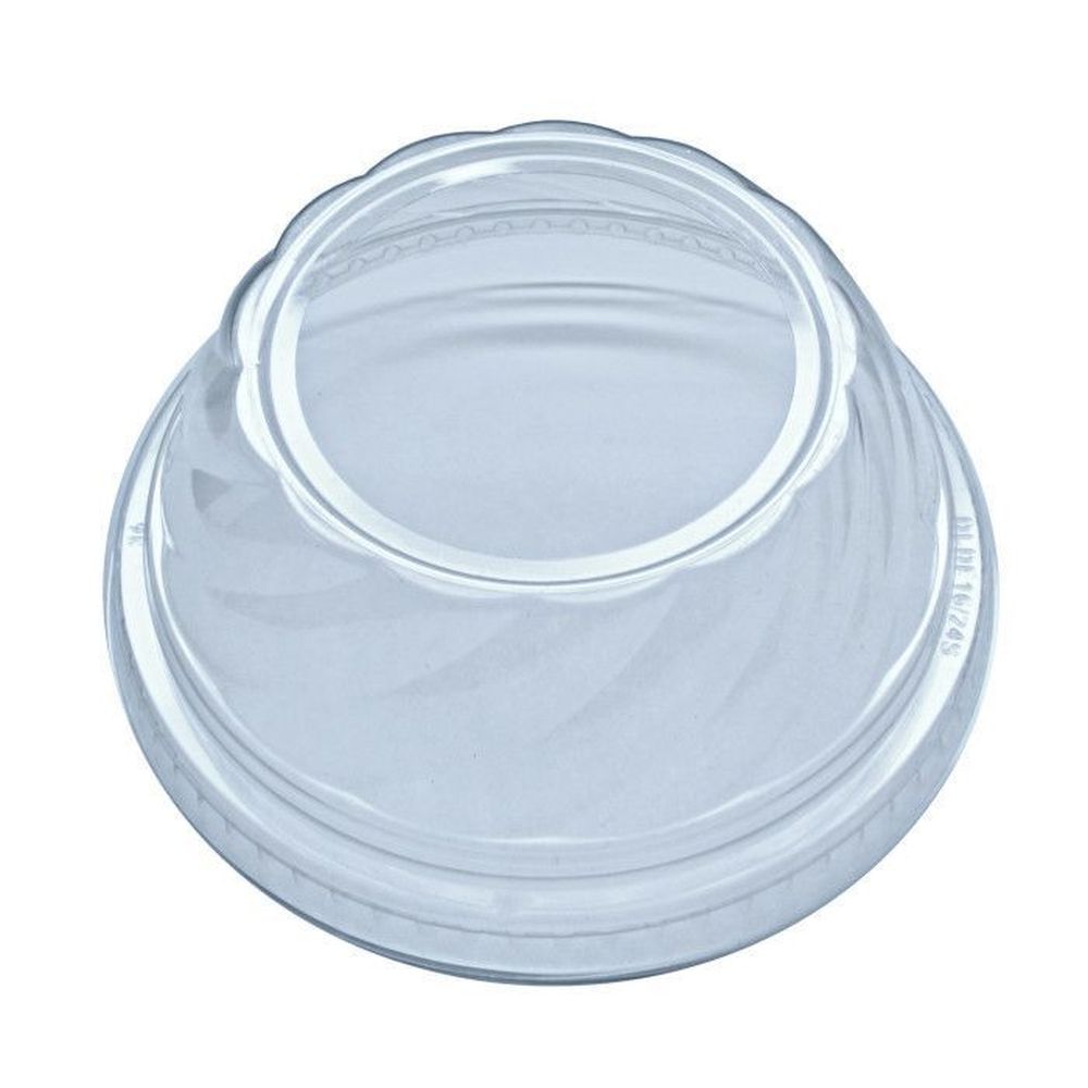 Clear Swirl Dome Lid with 2 inch Hole for Dessert Container