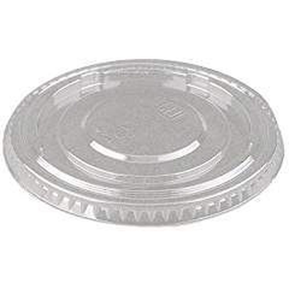 Clear No Slot Flat Drink Cup Lid for KC9T and KC10 Ounce Flat Cup