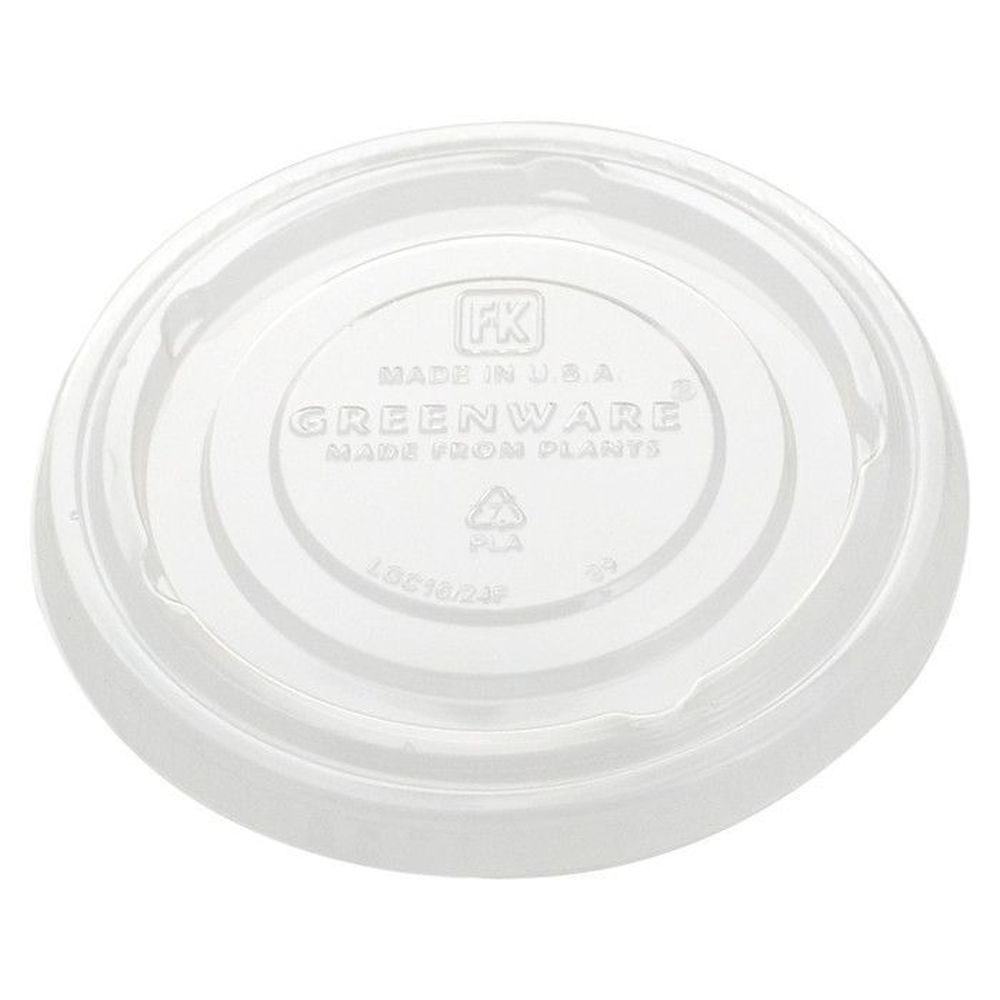 Greenware Clear PLA No Slot Compostable Flat Lid for B Size Cold Drink Cup