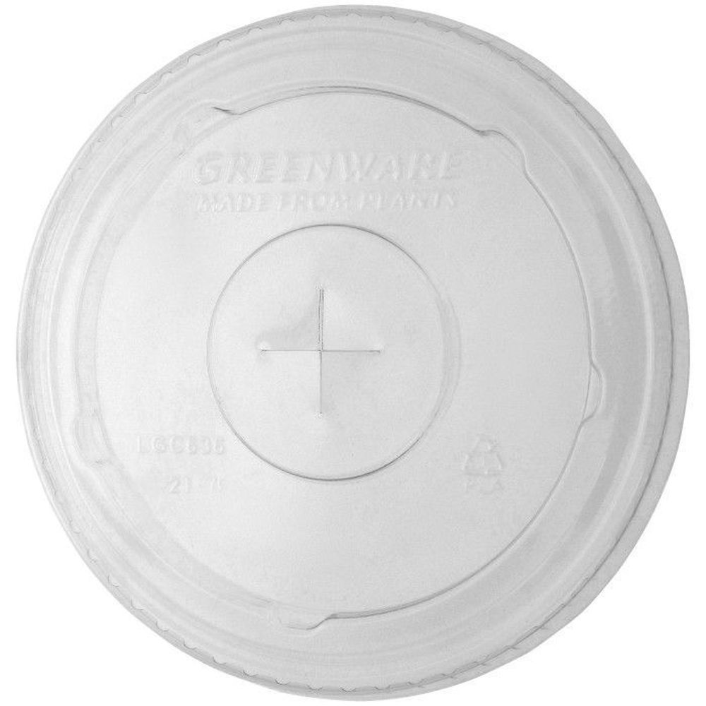 Greenware Clear PLA Compostable x-Slot Lid for D Size Cold Drink Cup