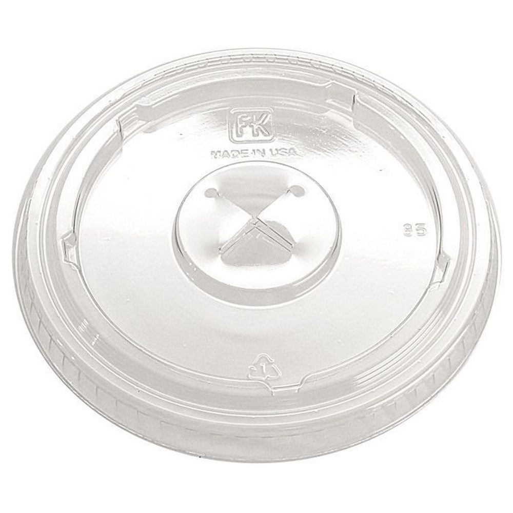 Clear PET Flat x-Slot Lid for 9 Ounce Cup