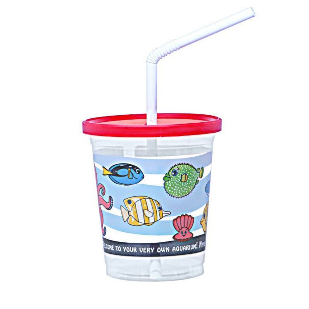 Clear Aquarium Stock Print Kids Cup Lid and Straw