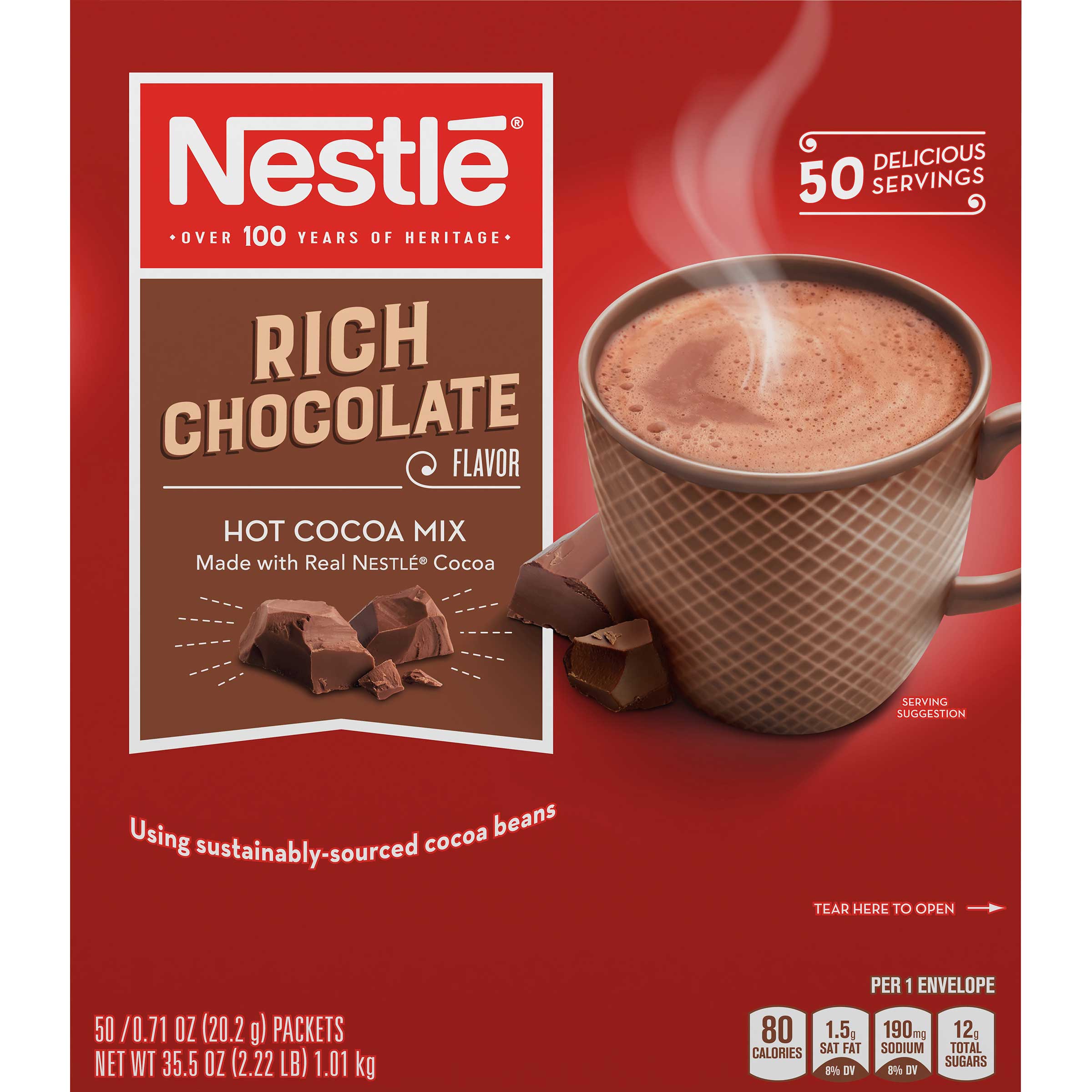 Nestle Rich Chocolate Hot Cocoa Mix, 0.71 Ounce -- 300 Per Case