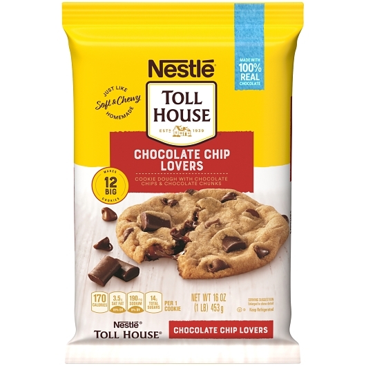 Toll House Chocolate Chip Lovers Cookie Dough Bar, 16 Ounce -- 12 Per Case
