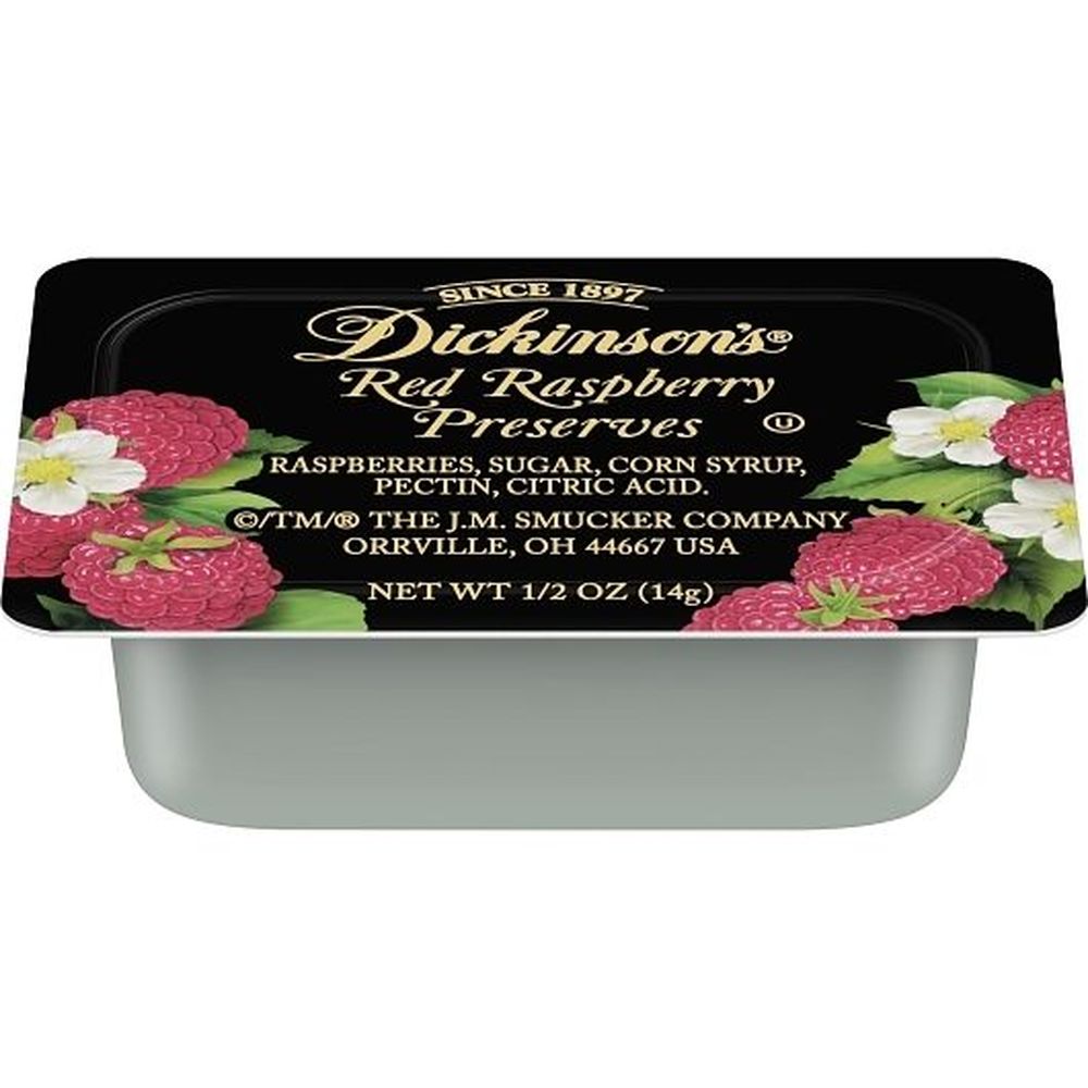Dickinson 0.5 Ounce Red Raspberry Preserves, 200 Count