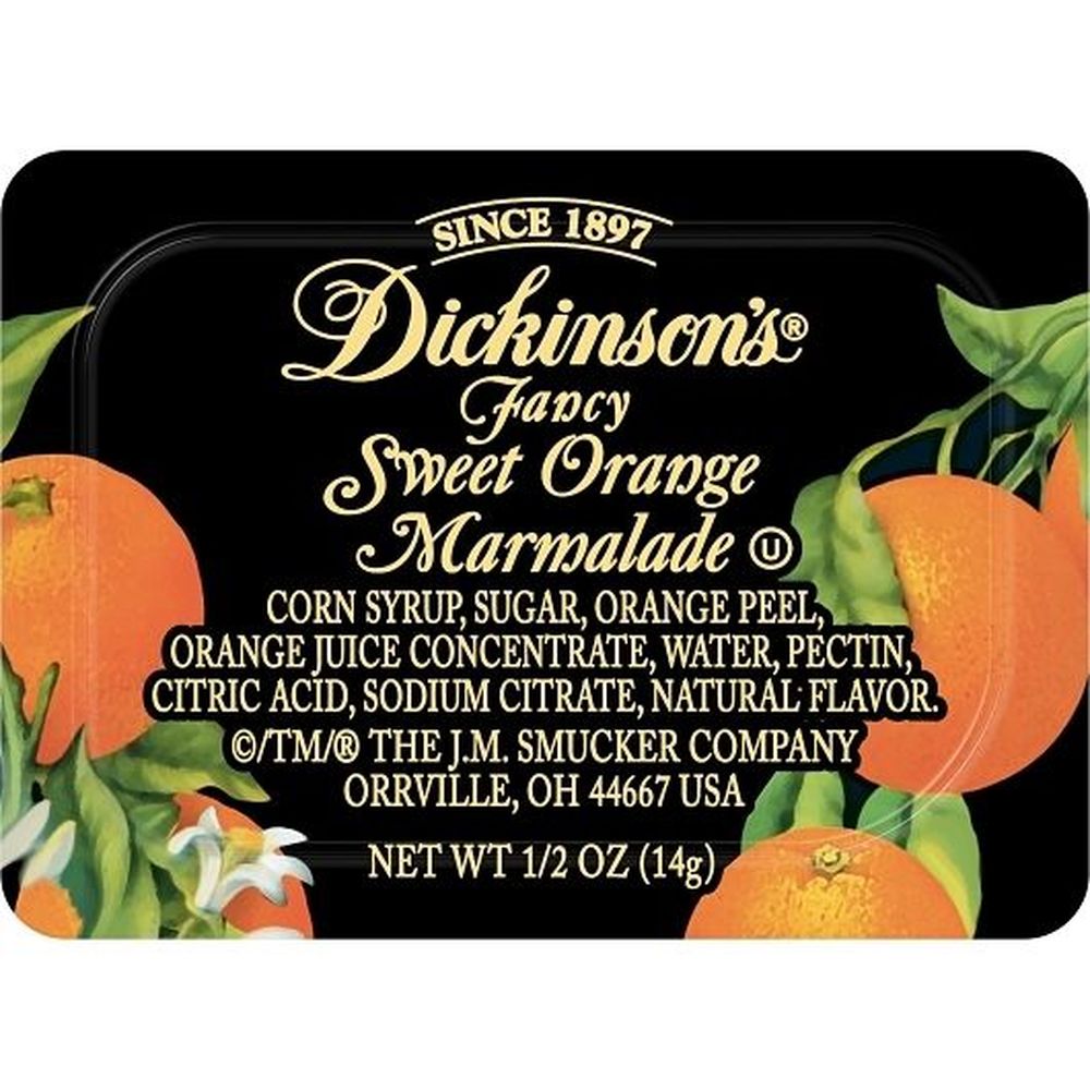 Dickinson 0.5 Ounce Fancy Sweet Orange Marmalade, 200 Count