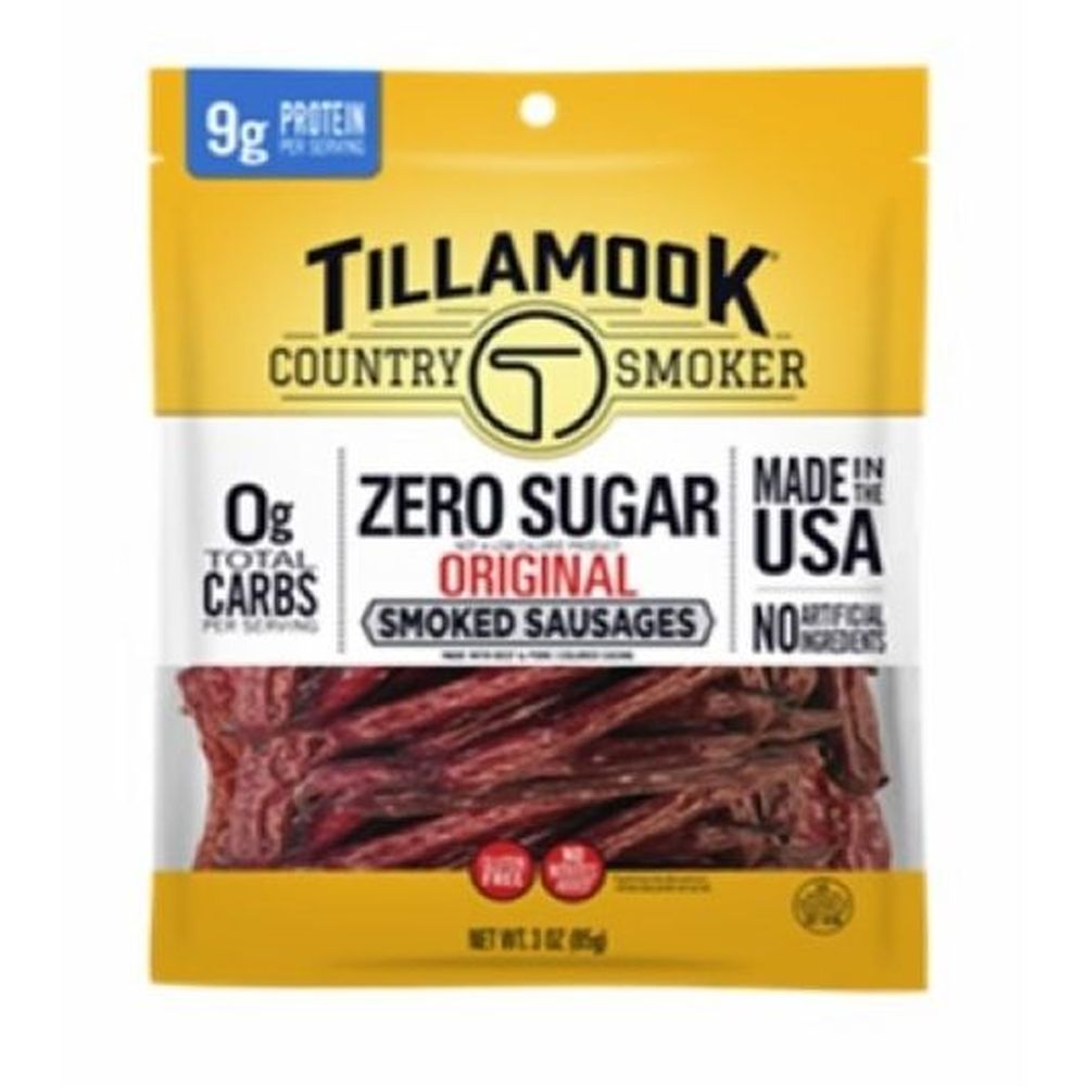 Tillamook Country Smoker Zero Sugar Original Smoked Sausage, 3 Ounce -- 12 Per Case