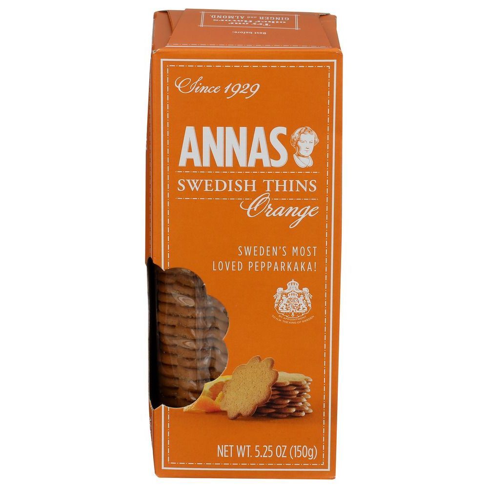 Anna's Orange Swedish Thins Cookie, 5.25 Ounce -- 12 Per Case