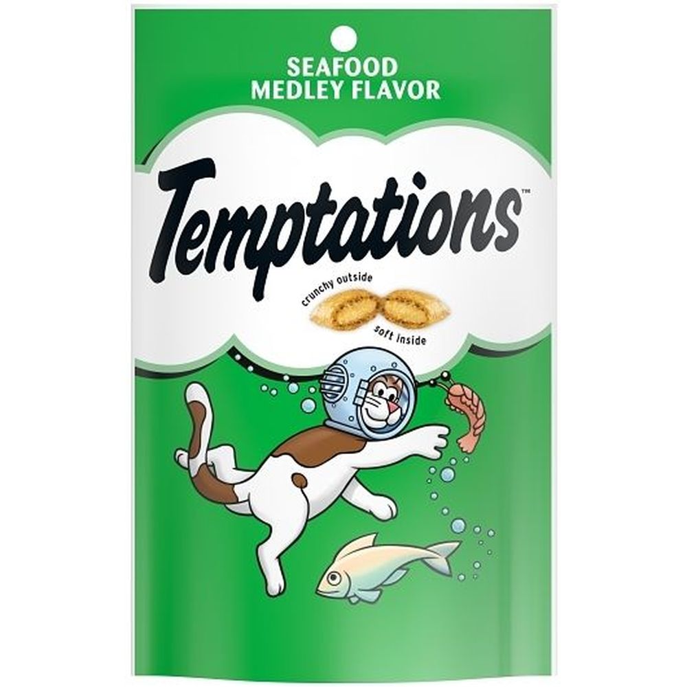 Temptations Seafood Medley Cat Treats, 3 Ounce -- 12 Per Case