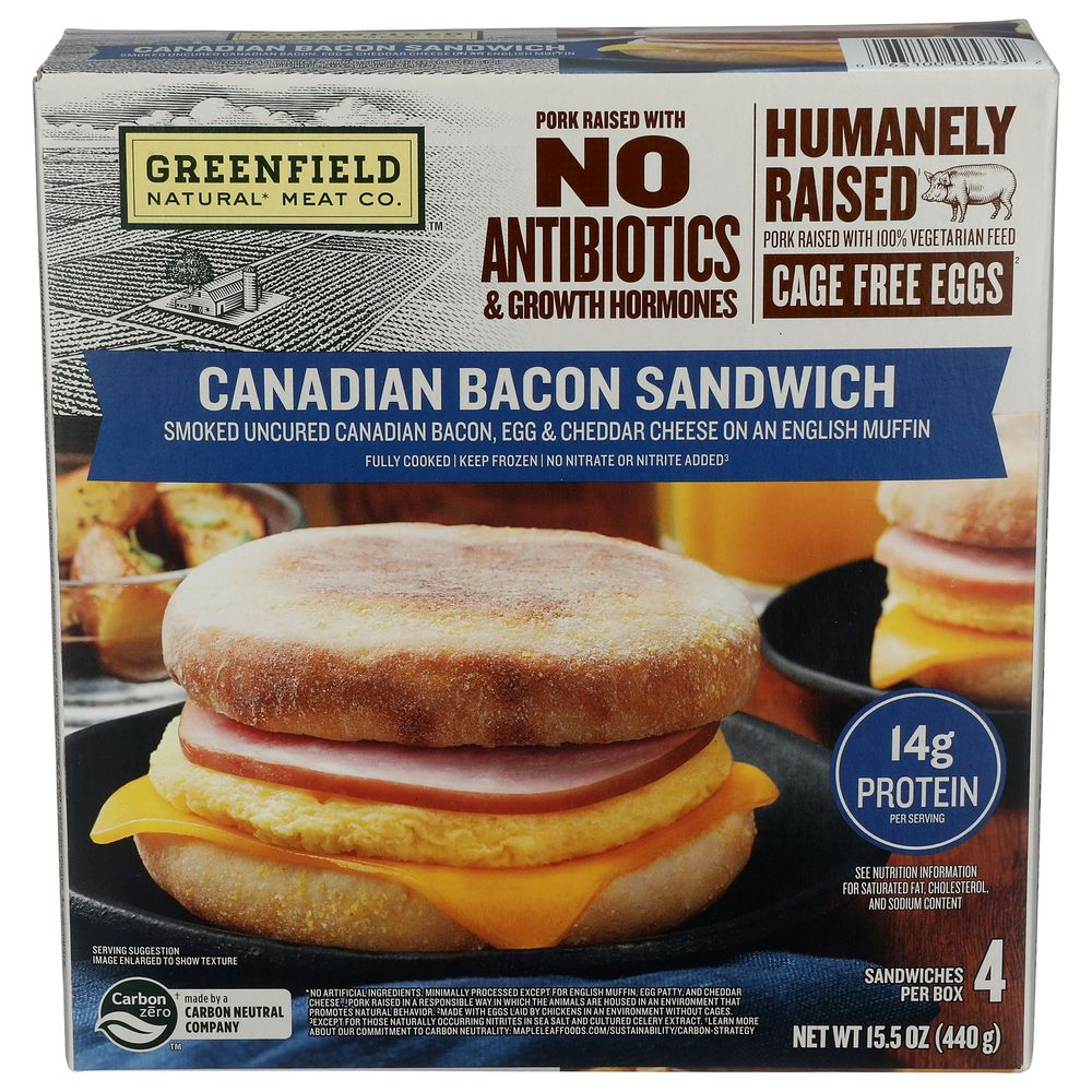 Canadian Bacon Breakfast Sandwich