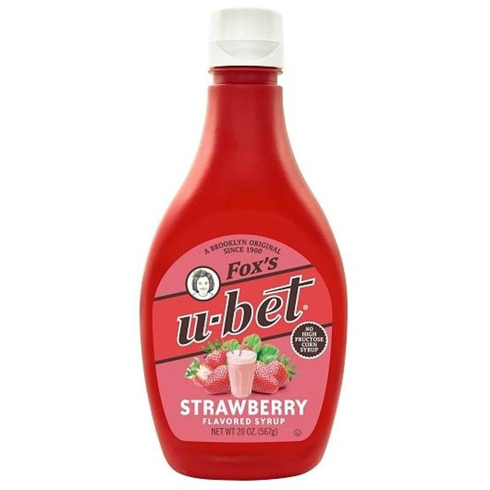 Foxs U-bet Strawberry Flavored Syrup, 20 Ounce -- 12 Per Case