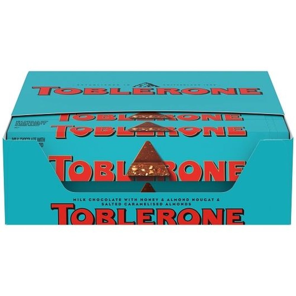 Toblerone Milk Chocolate Bar With Salted Caramelized Almonds, 3.52 Ounce -- 80 Per Case