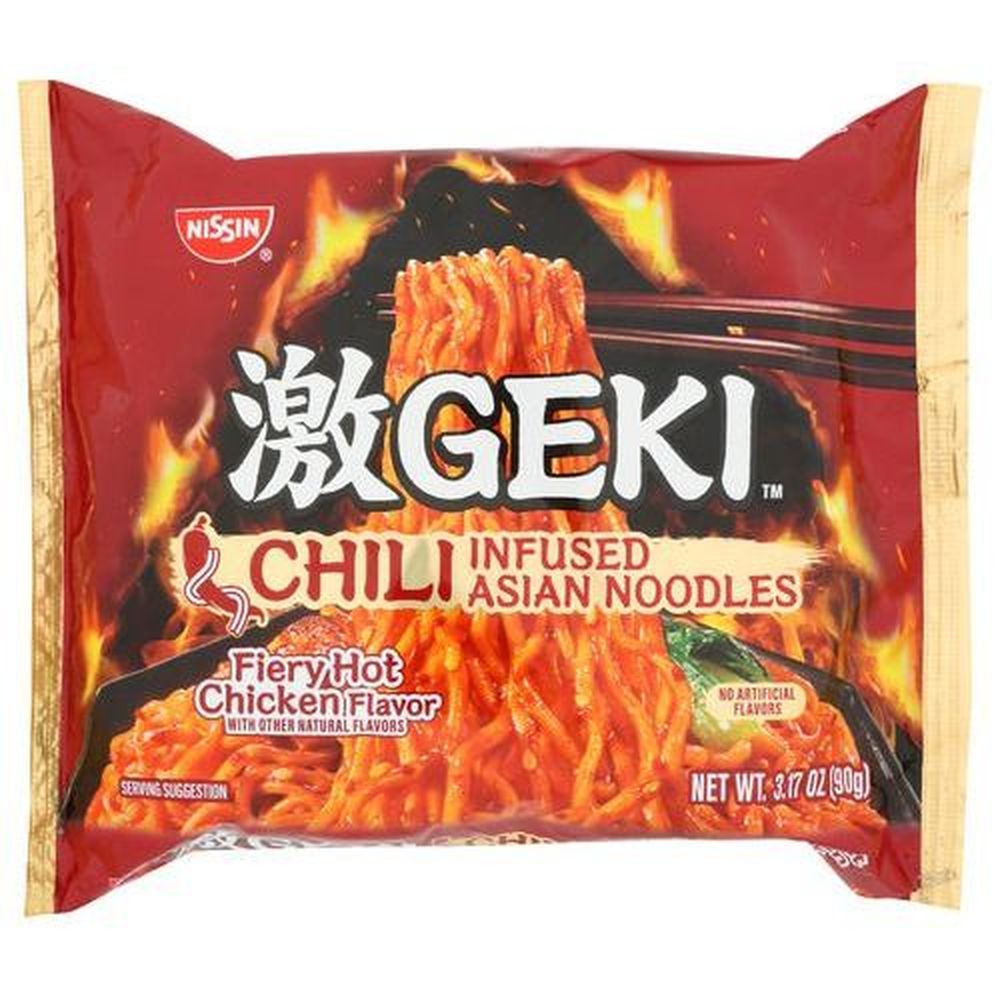 Geki Chili Infused Fiery Hot Chicken Asian Noodles