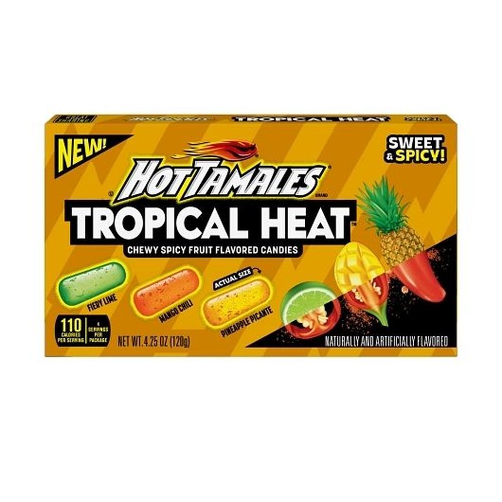 Hot Tamales Tropical Heat Chewy Candy - Theater Box, 4.25 Ounce -- 12 Per Case