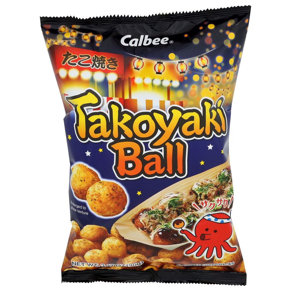 Calbee Takoyaki Ball Corn Snacks, 3.17 Ounce -- 6 Per Case